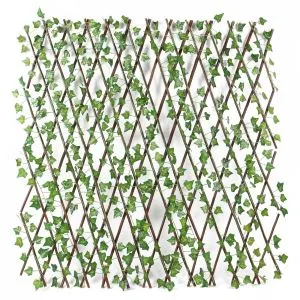 人工木材フェンス緑葉フェンススクリーン