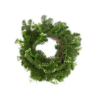 人工ツゲの花輪草ラベンダーリース